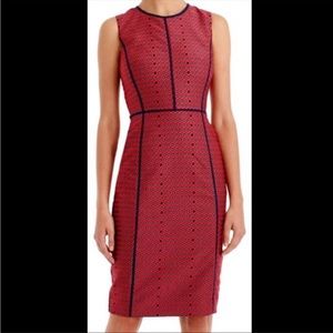 Gorgeous Beautiful J Crew Jacquard Work Dress (Red and Blue)